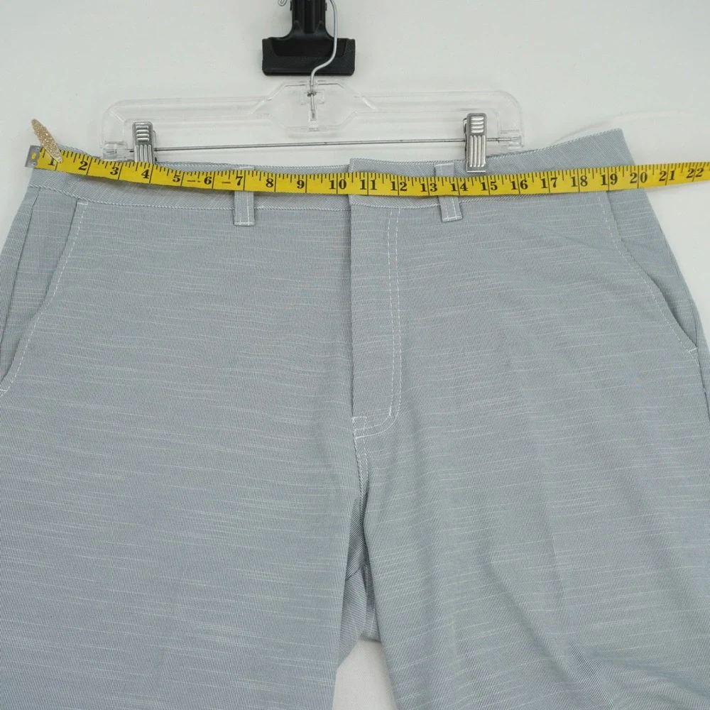 TravisMathew Mens 38 Blue White Striped‎ Golf Performance Shorts Stretch